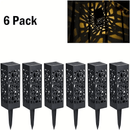 6 luces solares LED para jardín, luces para patio al aire libre, luces de césped con diseño retro hueco, adecuadas para Navidad, jardines, paisajes y céspedes.