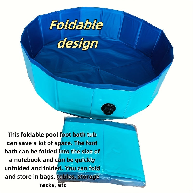 Baño de Pies Plegable de PVC - Bañera Portátil para Remojar los Pies con Diámetro de 48.26 cm para Entrada de Piscina, Camping y Playa - Sin Necesidad de Electricidad, Diseño Duradero y Ahorra Espacio con Almacenamiento Fácilmente Plegable, Soporte Robus