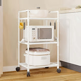 Carrito de cocina de 3 niveles con ruedas, estilo vintage, con estantes de almacenamiento de metal y plástico, diseño que ahorra espacio para tostadora de pan y almacenamiento de pequeños electrodomésticos, organizador de despensa de alimentos, fácil mon