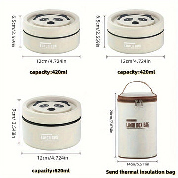1 Lonchera aislante de acero inoxidable 304 grado alimenticio, con tapa independiente para comidas separadas, sin fugas y con asa, ideal para oficina, escuela o viajes, apta para ensaladas, nueces o fideos, no requiere electricidad