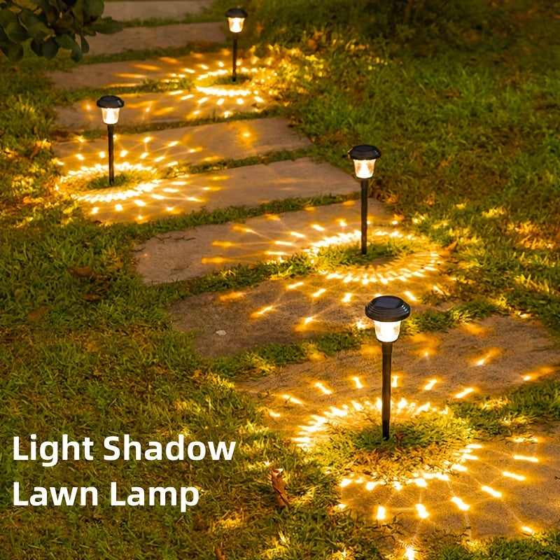 Conjunto de 6 Luces Solares LED para Paisajismo Exterior, Lámpara de Césped con Reflejo, Dos Colores Disponibles, Adecuado para Aceras, Patios, Jardines de Villas, Regalos Navideños y de Halloween