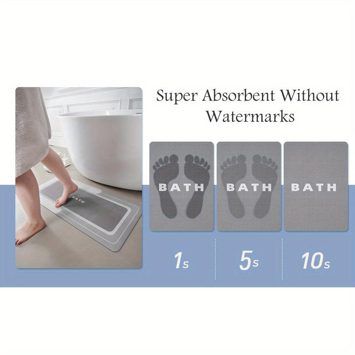 Alfombra de baño antideslizante de diatomeas, suave y altamente absorbente, secado rápido, ideal para baños, cocinas y lavanderías. Lavable a máquina, sin olores, sin necesidad de energía, alfombrilla superabsorbente antiadherente