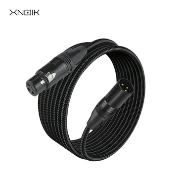 Cable de Micrófono XLR Extra Largo XNOIK - Audio Profesional Resistente, 15m/10m/5m, Blindaje Equilibrado para Estudio y Escenario en Vivo, Podcasting - Compatible con Conectores Macho a Hembra, Diseño Robusto de Conector, Textura Trenzada