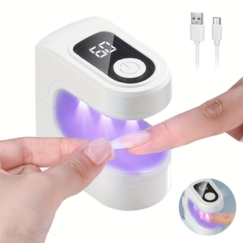 Lámpara de curado de uñas mini portátil con pantalla de visualización digital y carga USB, lámpara de curado de gel de poliuretano, adecuada para uso en casa y salón para uñas de gel endurecidas.