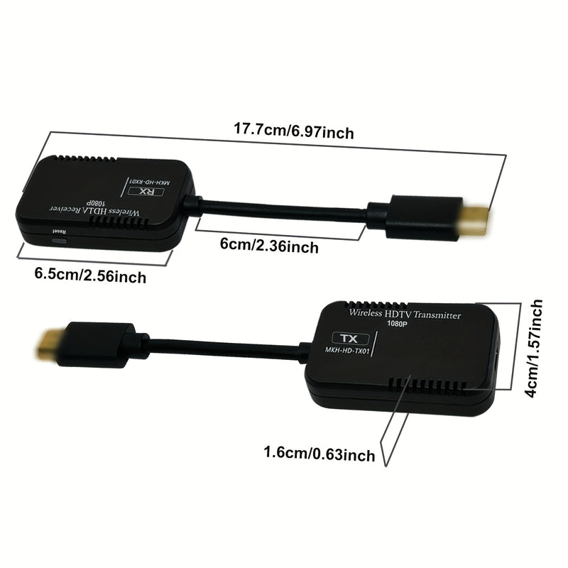 Modelo MTR1 PLUS con todas las funciones, transmisor y receptor sin varillas de alta definición 1080P, paquete de transmisión extendida HD, alcance abierto de 50 metros/165 pies, no solo soporta transmisión punto a punto, sino también es adecuado para re