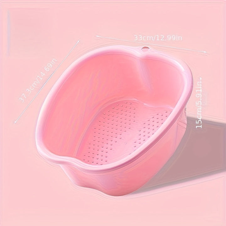 Baño de pies con función de masaje reforzada, baño de pies en forma de manzana, cubo de baño de pies para relajación, adecuado para spa en casa, puntos de masaje integrados y asa.