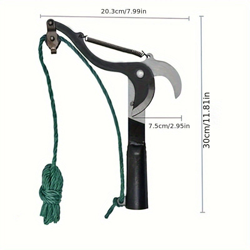 1 pieza de Cortafrondas Aéreos con Diseño Cableado - Cuchillo para Ramas y Frutas de Acero Inoxidable Afilado para Mantenimiento Sin Esfuerzo del Jardín y Patio, Mango Amarillo y , Ideal para Podar y Recortar al Aire Libre, Herramienta de Recorte Exterio