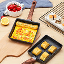 Sartén Japonesa Tamagoyaki Premium con Revestimiento Antiadherente y Mango de Madera - Ideal para Huevos Revueltos y Omeletas Perfectas, Gadget de Cocina Esencial
