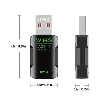 Adaptador WiFi USB, receptor WiFi 900m | Alta velocidad 802.11ac | 5dBi Dual Band 2.4/5.8GHz adaptador de red inalámbrica para PC/ escritorio/ tableta/ portátil, compatible con Windows, Mac OS X1