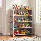 Estante de almacenamiento de juguetes de metal de 4/5/6/7 niveles - Resistente, ensamblaje sin herramientas, diseño moderno con ruedas y estructura sólida para juguetes, libros, juegos - Ideal para la organización del hogar y la sala de juegos, organizad