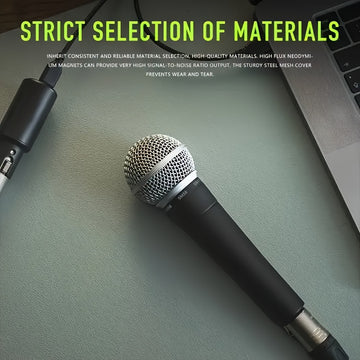 Micrófono Voz Dinámico Profesional SM58 - Micrófono con Cable y Patrón de Cardioides con Jack de 6.35 mm, Alimentado por CC para Escenario, Cantar, Transmisión en Vivo, Videollamadas, Juegos y Karaoke - Audio de Alta Calidad, Construcción Duradera, Reduc