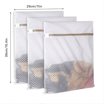 3 piezas de bolsas de malla tipo panal para ropa delicada, resistentes y reutilizables, bolsa de viaje para lencería, ropa, jeans, toallas y calcetines