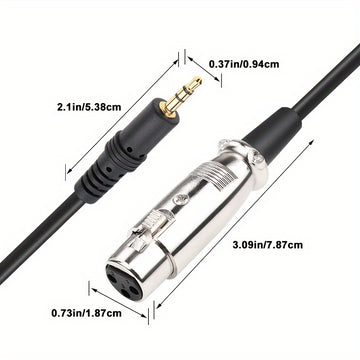 Cable de Audio i-Zclive Premium de 3.5mm a XLR - Macho a Hembra, Cobre Puro Bañado en Oro, Aleación de Zinc y Aluminio, Ideal para Micrófonos y Consolas de Mezcla, Cable Redondo Duradero con Diseño de Notas Musicales