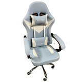 1pc Ergohug Silla de Juegos de Computadora de respaldo alto, tapicería de cuero, reclinable manual con manija, estructura de metal, construcción de madera dura y tablero artificial, relleno, limpieza en seco, para uso en hogar y oficina