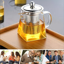 Juego de Tetera de Vidrio con Infusor de 1 pieza de 350/550/750 ml Resistente al Calor y Engrosada para Preparar y Infundir Té Doble Uso