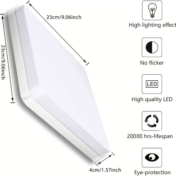 1pc Luz de Techo LED, 36W 3240lm 4000K 22.86cm Iluminación Empotrada Cuadrada para Cocina, Dormitorio, Sala, Armario, Blanco Neutro