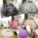 Alfombra ovalada de felpa suave para sala o habitación - Lujosa, liviana, antideslizante, lavable a máquina, decoración para el hogar en negro, blanco, rosa, morado, café, beige y gris - Ideal para espacios acogedores, decoración hogareña | Alfombra de f