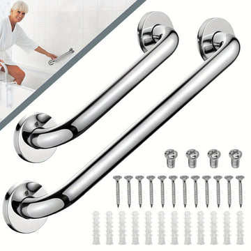 1pc Estilo Clásico Conjunto de Brazo de Ducha y Barra de Sujeción de Metal, Barra de Seguridad para Baño Robusta, Opciones de 12/20 Pulgadas, Kit de Instalación Fácil Incluido