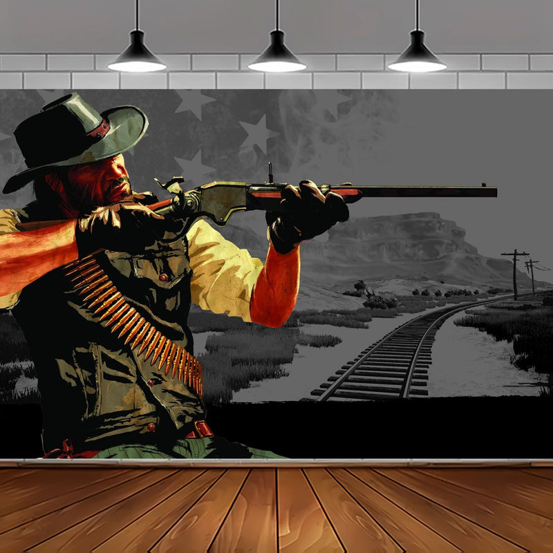 1pieza Telón para el videojuego Red Dead Redemption, perfecto para eventos de juegos y espacios multifuncionales de arcade, no requiere electricidad - ideal para diversas ocasiones y celebraciones BJB1220B