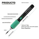 1pc Pluma de soldadura USB recargable, kit de herramienta de soldadura portátil de 15W con control de temperatura ajustable, agarre antideslizante, material de PVC, compatible con PCs e instrumentos eléctricos, batería de polímero de litio de 650mAh, no