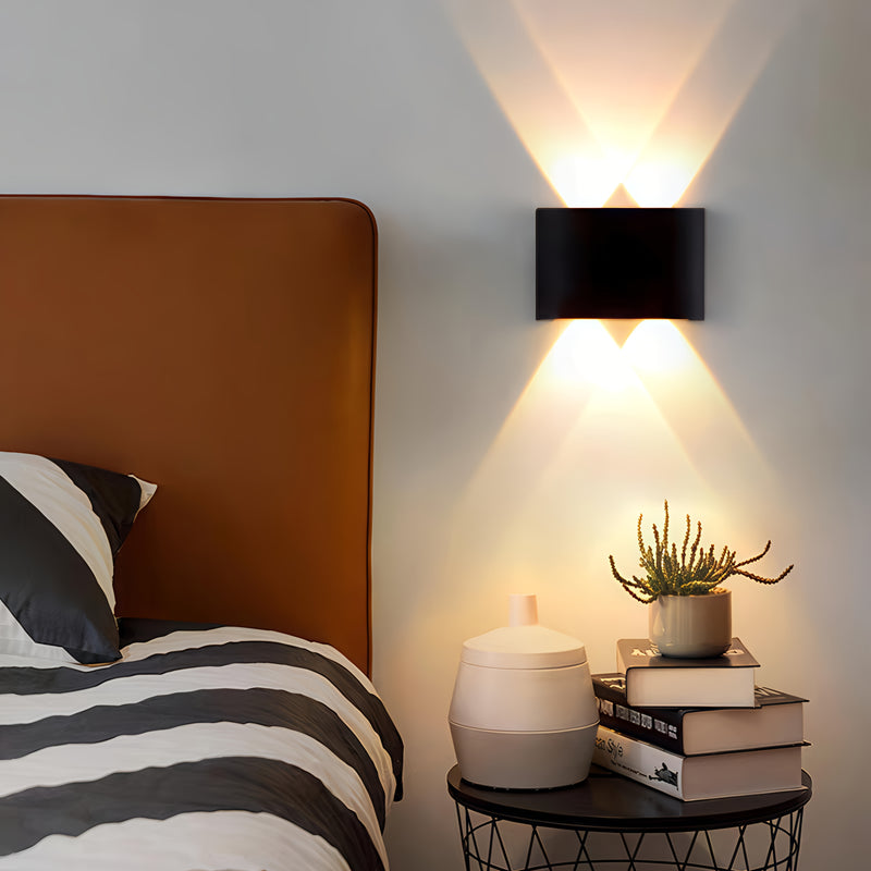 2 piezas de apliques de pared LED modernos, 4W 85-265V, lámparas de pared plásticas semiempotradas para exteriores con hardware de instalación, aplique cableado desmontable para iluminación de patio y jardín, sin batería, incluye hardware de instalación,