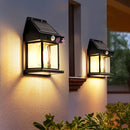 1 pieza de luz para pared exterior, 2 tamaños disponibles, luz solar para patio, luz de pared con sensor de movimiento, tres modos de iluminación, material ABS, luz para exteriores sin necesidad de cableado, adecuada para porche, patio y jardinería