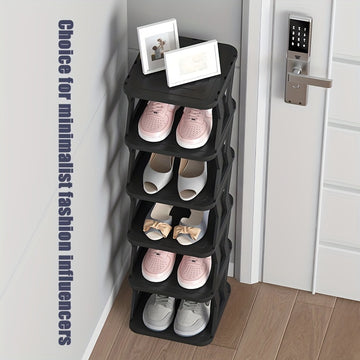 1 Pieza, Zapatero Multicapa, Zapatero Alto Y Estrecho, Adecuado Para Espacios Pequeños, Zapatero Plegable, Zapatero Vertical, Estructura Estable