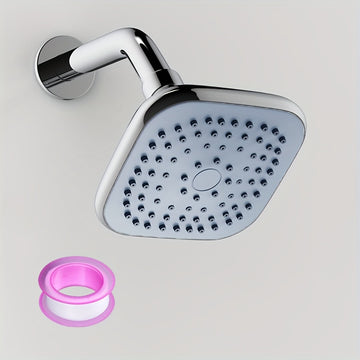 1 pieza, cabeza de ducha universal, nuevo material, material ABS engrosado, 4 pulgadas (aproximadamente 9,5 pulgadas), cabeza de ducha de lluvia, alta flujo, cuadrada, aumento de presión, función única, adecuada para ducha de pared, pulida, chapada en cr