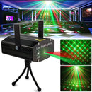 Dos luces láser de concha negra Two 07, efecto disco en rojo y verde deslumbrante, alimentación USB, ideales para fiestas, cumpleaños y festividades, luz ambiental esencial