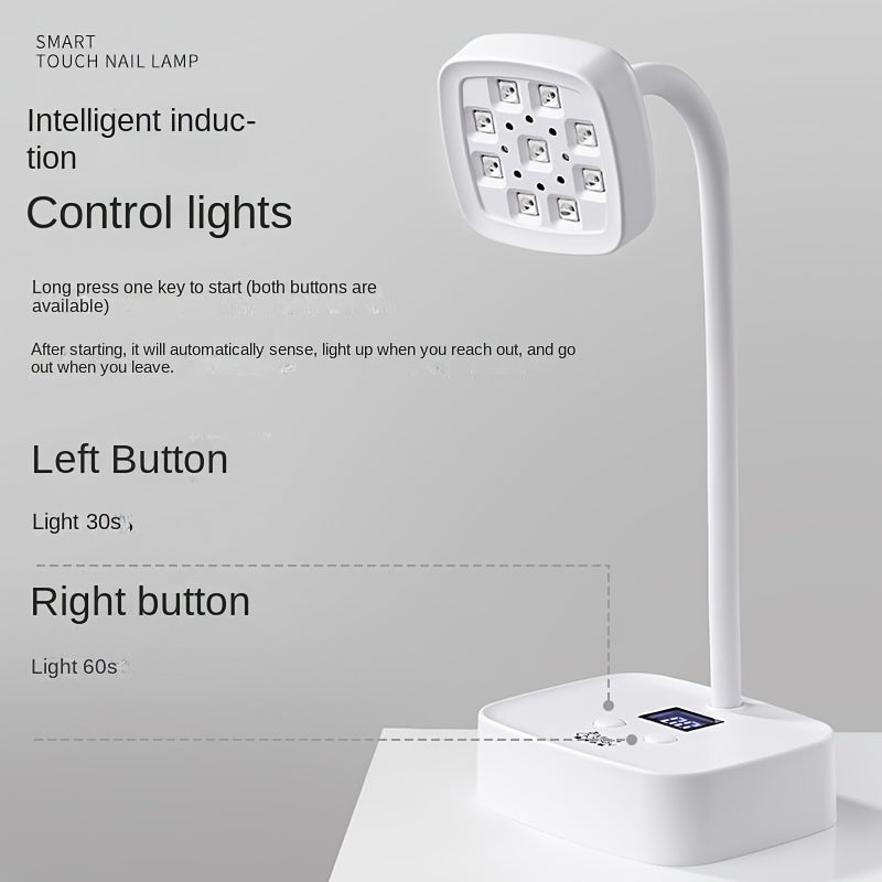 Lámpara LED portátil y recargable, con botón de activación, curación de 30 segundos para aplicaciones de uñas de gel más rápidas.
