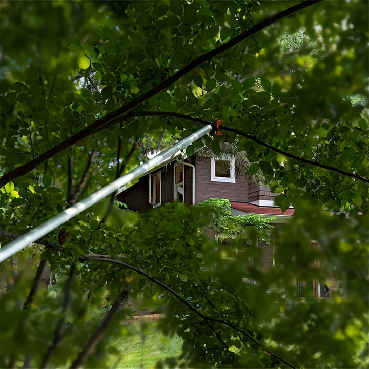 Sierras de Poda Duraderas de Acero Inoxidable con Mangos Ergonómicos Largos y Cuchillas Giratorias - Tijeras de Jardín Cómodas para la Agarre, Recolección de Frutas, Podado de Ramas - Herramienta Manual Robusta para Jardineros Casuales y Paisajistas Prof