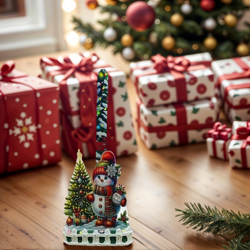 1 unidad de Soporte de toalla de papel de Chef Muñeco de Nieve Festivo - Resina, Montaje de superficie, Ideal para decoración de cocina y baño, con diseño temático de Navidad, Decoraciones de Navidad