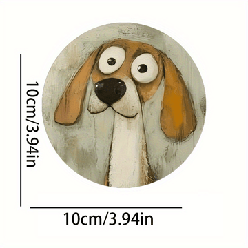 6 piezas de cojines de madera coloridos para bebidas - Diseños juguetones de perros (Basset Hound, Pastor Alemán, Pug, Labrador Negro, Corgi), ideales para café, té, decoración del hogar y restaurantes, regalo perfecto de Navidad, decoración de perros.