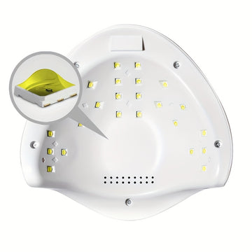 Base Desmontable / Lámpara de Uñas LED con Doble Fuente de Luz, 24 Luces LED, Temporizador y Sensor