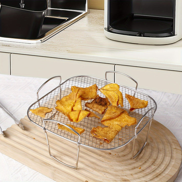 1pc Accesorios para freidora de aire, rejilla de drenaje de aceite para freír, rejilla de barbacoa de acero inoxidable 430, rejilla cuadrada para parrilla, rejilla para horno, rejilla vertical para filtro de aceite, Eid Al-Adha Mubarak