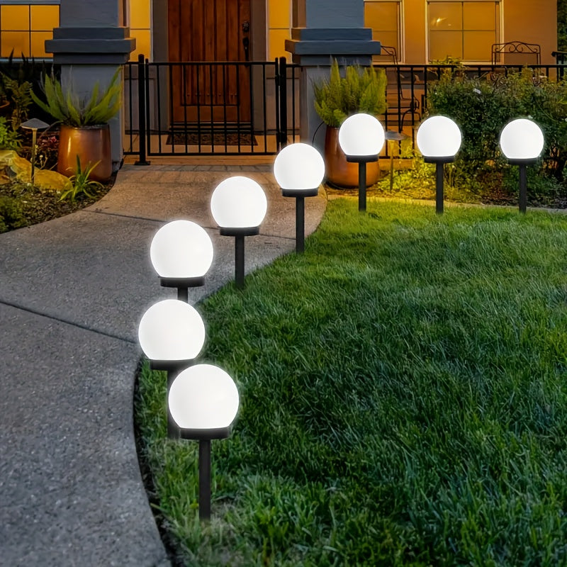 Juego de 3/6 Luces Solares Exteriores, Esferas LED para Jardín con Luz Solar. Adecuadas para Patios, Senderos, Terrazas y Caminos de Entrada, Decoración de Fiestas y Caminos del Jardín. Mejor Elección de Regalo para Festivales. Luz Blanca