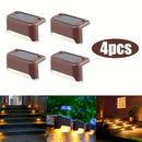 4 luces solares para exteriores, luces LED decorativas solares para caminos de jardín, luces solares para cercas, luces solares para escalones, escaleras exteriores, balcones, patios y senderos
