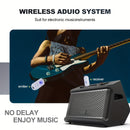 YAMNWEO Sistema sin varillas de Guitarra 2.4GHz XLR - Audio en Tiempo Real 48K/16bit, Batería Recargable y Alimentación USB, Compatible con Guitarra Eléctrica, Bajo, Saxofón - Blanco, Transmisión para Instrumentos Musicales, Diseño Elegante del Transmiso