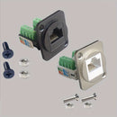 5 piezas de terminales de red Ethernet RJ45 tipo D con tornillos - Verde y negro, compatibles con SmartThings, no requiere batería, terminales de conexión de red | Terminales tipo D | Conexión segura