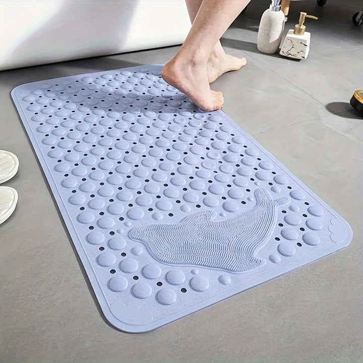 1pc Alfombra Antideslizante para Baño, Tapetes de Ducha con Ventosas, Alfombrilla Anti-Caída Lavable a Máquina con Agujeros de Drenaje, Alfombra de Masaje para Pies en la Ducha, Alfombra Doméstica para Suelo con Ventosas