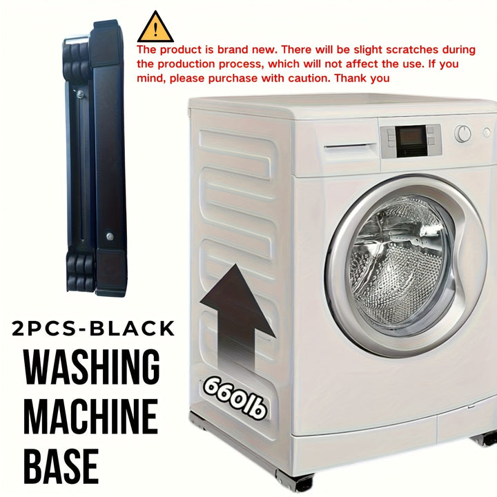 2 Piezas de Carrito Ajustable para Electrodomésticos con 24 Ruedas - Sin Batería Necesaria, Base Ergonómica con Palanca y Frenos, Ideal para Refrigerador, Lavadora, Secadora y Muebles - Accesorios para Hogar, Movilización Fácil