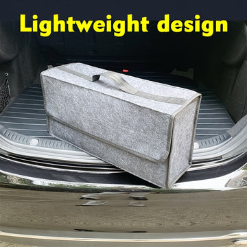 Organizador de maletero de coche de fieltro plegable de 2 mm de peso ligero - Caja de almacenamiento portátil que ahorra espacio con cierre seguro, fácil inserción e instalación para la organización del interior del coche, diseño plegable, característica