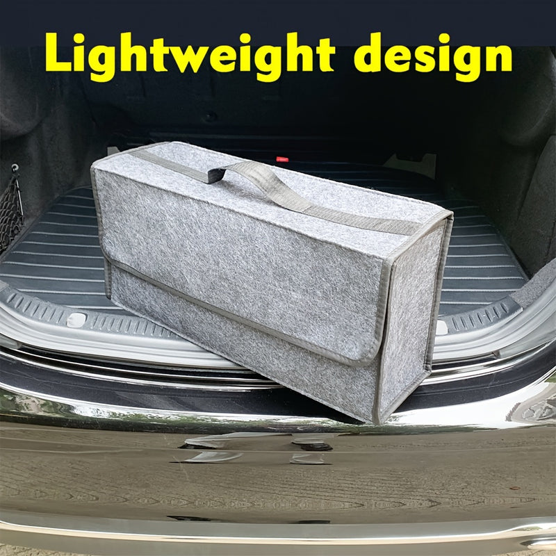 Organizador de maletero de coche de fieltro plegable de 2 mm de peso ligero - Caja de almacenamiento portátil que ahorra espacio con cierre seguro, fácil inserción e instalación para la organización del interior del coche, diseño plegable, característica