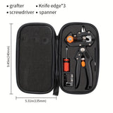 Herramientas de injerto de jardín, herramientas de poda de jardín, cuchillos de injerto y tijeras versátiles 2-en-1 que son ampliamente convenientes para cortar y recortar ramas de plantas, enredaderas y árboles frutales, junto con un conjunto de herrami