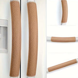 2 Piezas de Fundas Protectoras de Cuero Sintético para Refrigerador, Lavavajillas y Microondas - Antideslizantes, Antiimpacto, Resistentes a Arañazos, Diseño Texturizado, Protección para Manijas de Electrodomésticos, Esenciales del Hogar, Construcción Ro