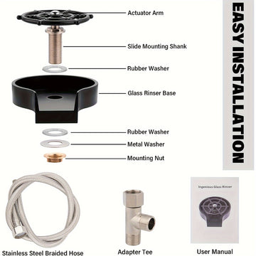 1 Juego De Lavadora Automática De Vasos De Acero Inoxidable Con Base De ABS Para Casa, KTV Y Cafetería, Utilizando Método De Limpieza Y Presión De Alta Presión