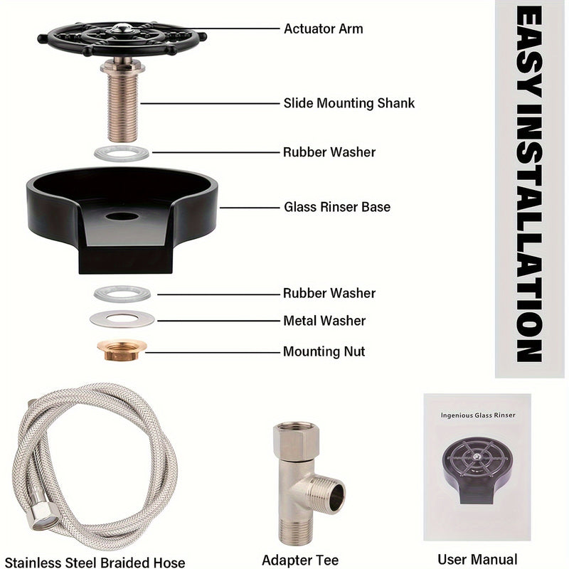 1 Juego De Lavadora Automática De Vasos De Acero Inoxidable Con Base De ABS Para Casa, KTV Y Cafetería, Utilizando Método De Limpieza Y Presión De Alta Presión