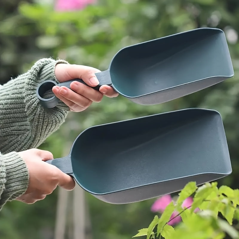 1 pieza de pala de jardinería de plástico resistente con mango ergonómico - Hoja plana y gruesa para girar y plantar eficientemente el suelo, uso manual, no necesita energía, pala de jardín, herramienta de plantación de flores, agarre cómodo, herramienta