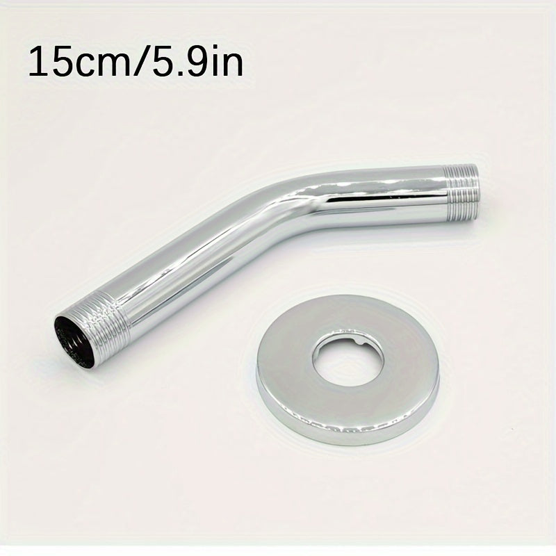 1pc Brazo de Ducha de Acero Inoxidable, Montado en la Pared, Se Conecta a la Cabezal de Ducha Fijo, Acabado Pulido, Accesorio Redondo para Baño