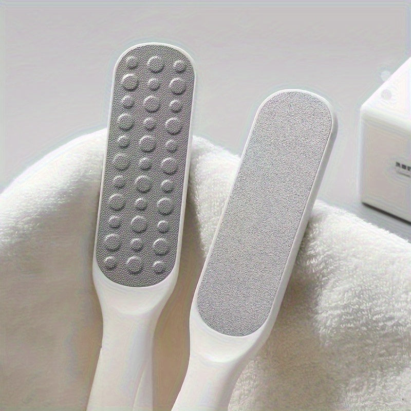 1 pieza, eliminador de pies lisos de doble cara y exfoliador de luz muerta beige, sin fragancia, sin batería, diseño manual no eléctrico con mango ergonómico para uso doméstico, exfoliación de pies, eliminador, agarre texturizado, manipulación segura, ru
